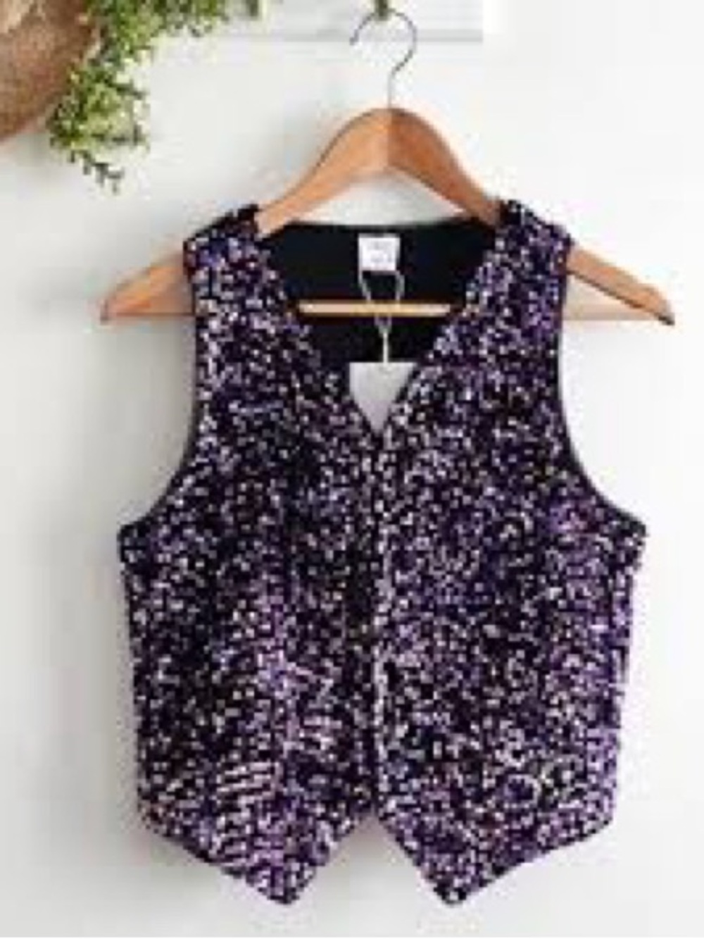 Zara Purple Sequin Vest - Women Tops